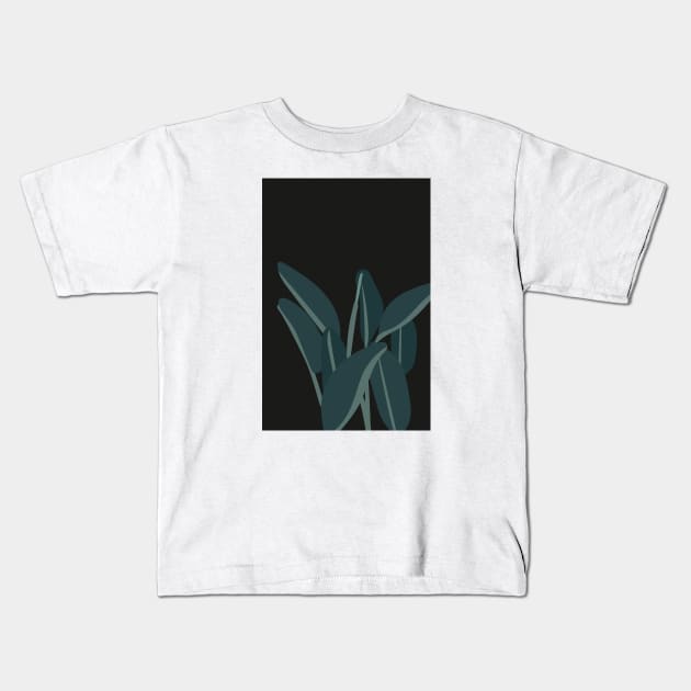 Abstract Bird of Paradise Plant Kids T-Shirt by Colorable